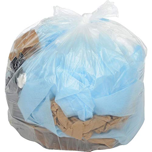 33 Gallon Light Duty Natural Trash Bags by Napco Bag And Film – 500 Count (Pack of 1), High Density Polyethylene, Natural, Model NR334011N
