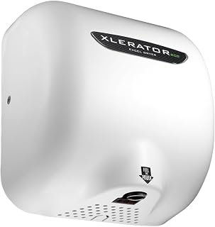 Excel Dryer XL-WV-ECO Hand Dryer XLERATOR XL-W-ECO Automatic, Surface-Mounted, Cast Cover, White Epoxy Paint, 208-277V Standard Nozzle