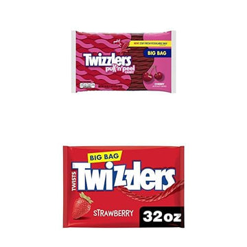 Bundle of PULL 'N' PEEL Cherry Flavored Licorice Style by Twizzlers – 60 oz