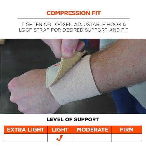 Ergodyne Tan / 1 Count (Pack of 1) / Wrist Wrap Support Wrist Wraps