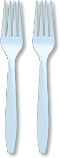Creative Converting Touch of Color Plastic Forks, 7", Pastel Blue (Pack of 2)