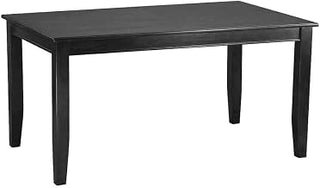Furnifact Wooden Rectangular Dining Table with 4-Leg Base, Kitchen Table and Dinner Table Alias Rectangle Dinning Table for Dining Room, Black