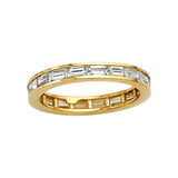 M.J. CASTING 2 Ct Baguette Cut Diamond Channel Set Engagement Wedding Eternity Band 14K Yellow Gold Finish 925 Sterling Silver Handmade Anniversary Stacking Matching Band Gift For