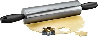 GEFU ROTOLO Rolling Pin | Stainless Steel & Ball Bearings | For Cookies, Pizza, Fondant & Cakes | Ergonomic & Hygienic