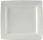 Tuxton China BWH-0603 Plate, 6" x 5-1/2" x 1" H, Rectangular, Wide Rim, Microwave and Dishwasher Safe, Oven Proof, Fully Vitrified, Ceramic, DuraTux, White, Pack of 12