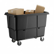 Commercial Cube Truck – 27 Cubic Feet, 1200 lb Capacity, Black, MDPE Construction, 60L x 36W x 43H inches