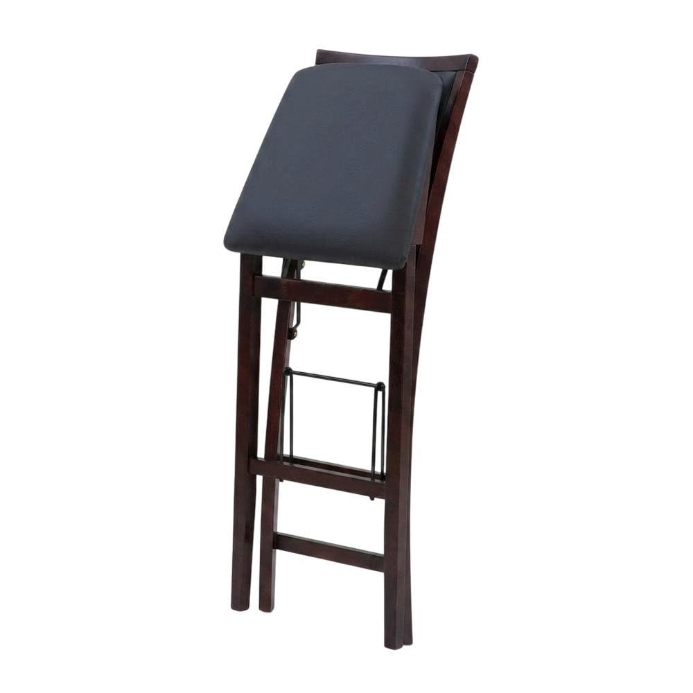 Brown Triena 30-in Pad Back Folding Bar Stool by Furnifact – Plywood, Rubberwood, Pvc, Ca Foam, Rubberwood,MDF, Brown