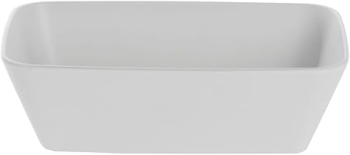 HUBERT Soft Square White Serving Bowl - 10 1/2"L x 6 1/2"w x 3 1/10"H