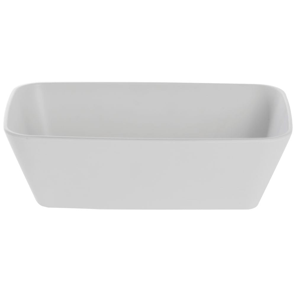 Soft Square White Serving Bowl - 10 1/2"L x 6 1/2"w x 3 1/10"H by HUBERT – Melamine, White, Model M2340-WHITE