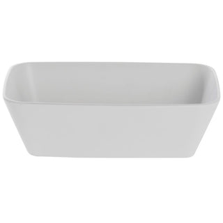 Soft Square White Serving Bowl - 10 1/2"L x 6 1/2"w x 3 1/10"H by HUBERT – Melamine, White, Model M2340-WHITE