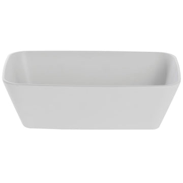 Soft Square White Serving Bowl - 10 1/2"L x 6 1/2"w x 3 1/10"H by HUBERT – Melamine, White, Model M2340-WHITE