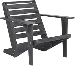 Gray Adirondack Chair, Stain Finish, Durable Acacia Wood, Comfortable Seat, 18.11-Inch Depth, 20.87-Inch Width, 275 Lbs Capacity