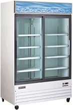 Omcan 24272 Commercial Reach In Refrigerator 53 inch 2 Door Swing Glass Cooler