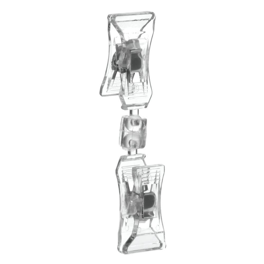 Expressly Clear Plastic Swivel Double Clip Sign Holder - 3 1/2" H-6 per pack by HUBERT – Clear, Model P11000-01R