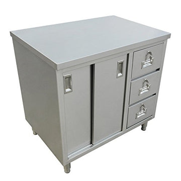 Worktable with Sliding Doors by Omcan – Stainless Steel, Model 44189