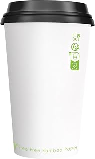 PacknWood Bamboo Fiber Cup without Plastic | Eco-Friendly Bamboo Cup| Biodegradable Cup | Compostable Bamboo Cup - 16oz (D: 3.5in” H: 5.4in”) - 1000 pcs