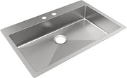 Elkay ECTSRSAD3322602 Crosstown 18 Gauge Stainless Steel 33" x 22" x 6" 2-Hole Single Bowl Dual Mount ADA Sink