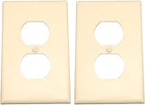 Leviton 80503-T 1-Gang Duplex Device Receptacle Wallplate, Midway Size, Thermoset, Device Mount, Light Almond (Pack of 2)
