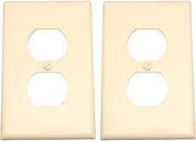 Leviton 80503-T 1-Gang Duplex Device Receptacle Wallplate, Midway Size, Thermoset, Device Mount, Light Almond (Pack of 2)
