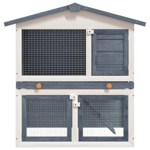 vidaXL grey / 37.0"L x 23.6"W x 38.6"H / Slide Outdoor Pens & Hutches
