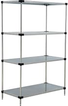 Galvanized Steel, 4 Tier, Solid Shelving Starter Unit, 42WX24DX54H