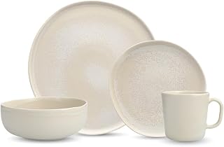 Cloud Terre by Fortessa Collection No 3 Stoneware 16 Piece Dinnerware Set, Service for 4, Sand