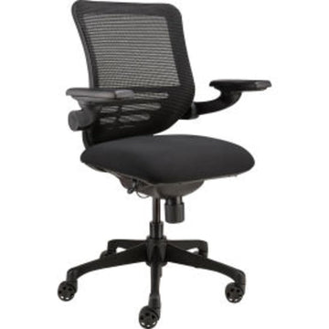 Multi-Function Mesh Back Ergonomic Chair with Flip-Up Arms by Global Industrial – Metal, Black, Model SL-D5B-BK