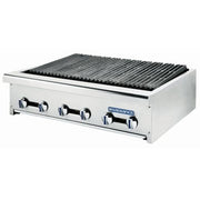 Radiance Cooking 12"Wide 2 Burner Commercial Gas Radiant Style Charbroiler by Turbo Air – Cast Iron, Silver, Model TARB-12