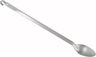 21" Heavy-Duty Basting Spoon with Hook, 2mm - Solid by Winco