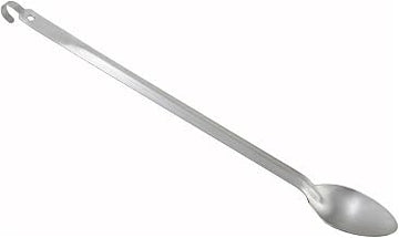 21" Heavy-Duty Basting Spoon with Hook, 2mm - Solid by Winco