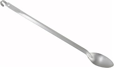 21" Heavy-Duty Basting Spoon with Hook, 2mm - Solid by Winco