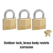 Master Lock 1 / Keyed-Alike / 3 Pack Keyed Padlocks
