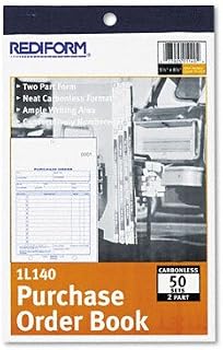 Rediform 1L140 Purchase Order Bottom Punch 5-1/2 x 7-7/8 Carbonless 2-Part 50 STS