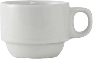 Tuxton ALF-0303 Vitrified China Alaska/Colorado Accessories Stackable Demitasse Cup, 3 oz, Porcelain White (Pack of 36),