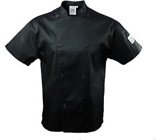 Chef Revival ShortSleeve Black Jacket, 8 Buttons