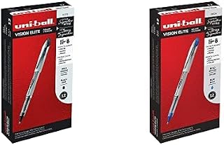 Uni-Ball Vision Elite Rollerball Pens Bold Point, 0.8mm, Black, 12 Pack Vision Elite Rollerball Pens Bold Point, 0.8mm, Blue, 12 Pack