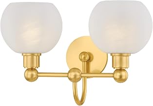 Mitzi H1019302-AGB Jerica - 2 Light Bath and Vanity 10.75 inches Tall and 16.25 inches Wide - Aged Brass