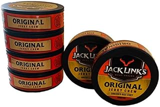 Jack Link's Jack Links Original Jerky Chew | Original Shredded Beef Jerky | .32 oz Cans | Pack of 6 Cans