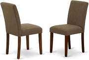 Furnifact Upholstered Parsons Dining Chair with High Back, Parson Chairs for Kitchen and Dining Room Table Seating, Mahogany, Set of 2