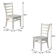Solid Wood Side Chair Set of Two by Furnifact – Wood, Unfinished, Pack of 2