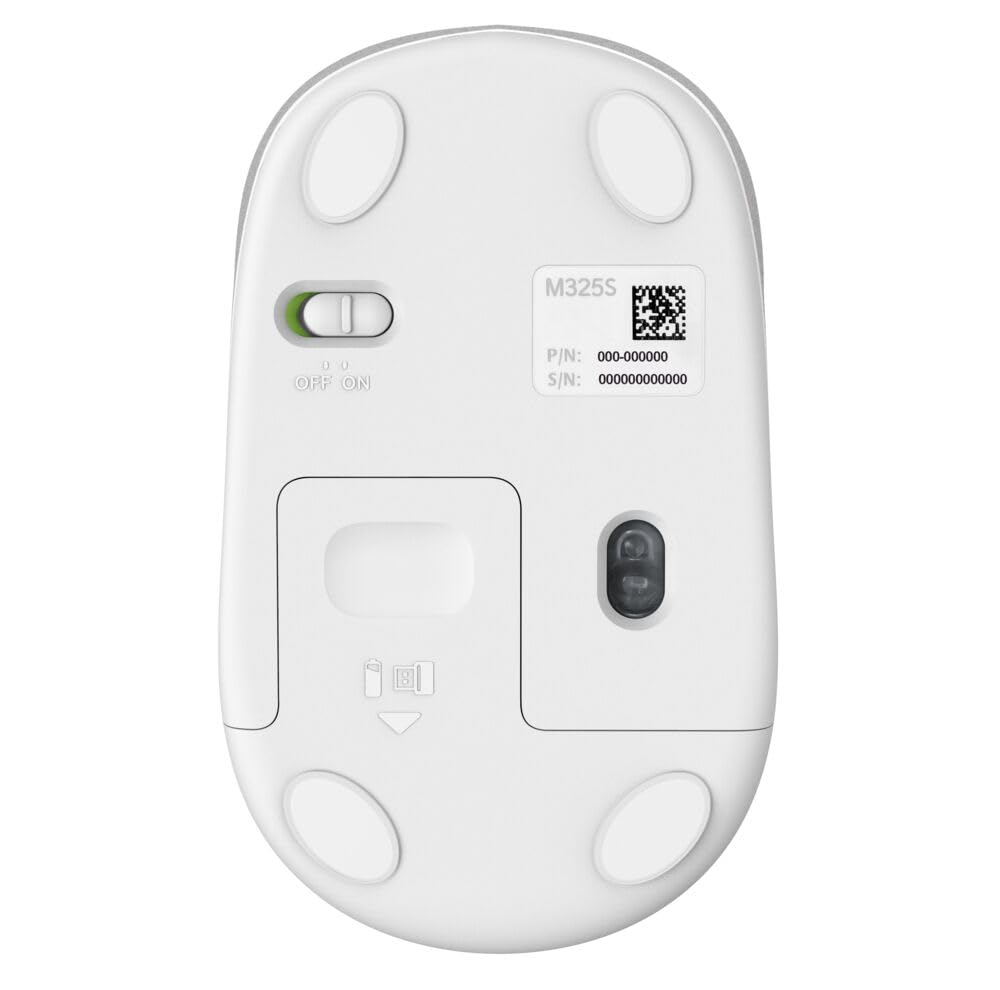M325S Wireless Mouse by Logitech – Handheld, Pale Gray, Model 910-007522-cr