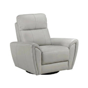 Leather-Upholstered Armchair with Swivel Glider Base by Starlight Canyon Home – Leather, Grey