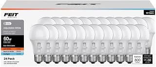 Adjustable 8.8W (60W Equivalent) White E26 Base A19 Non-Dimmable LED Bulbs (24-Pack) by Feit Electric