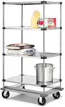 Nexel Stainless Steel Shelf Truck with Dolly Base, 48x18x70, 1600 Lb. Cap.