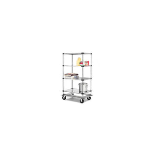 Stainless Steel Shelf Truck with Dolly Base by Nexel – 49.61"L x 18"W x 81"H, 12-Gauge Powder Coated Steel, Grey, Model 987462