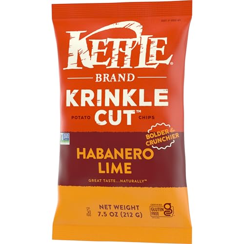 Kettle Brand Krinkle Cut Habanero Lime / 7.5 Ounce (Pack of 1) / Habanero Lime Potato
