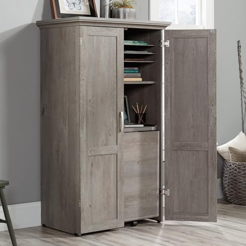 Sauder Mystic Oak / Armoire / L: 35.112" x W: 21.81" x H: 61.58" Sewing Cabinets
