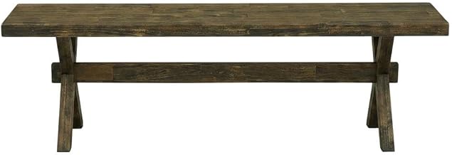 Furnifact Wooden Dining Bench with X-Style Base, Wood Bench for Kitchen Table and Dining Room, Indoor Wooden Bench Seat