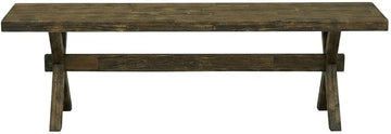 Furnifact Wooden Dining Bench with X-Style Base, Wood Bench for Kitchen Table and Dining Room, Indoor Wooden Bench Seat