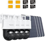 REOLINK 4K 4G LTE Dual Lens Cellular Security Camera +128GB SD Card - 4Pack, Auto Tracking, No WiFi Solar Powered, 6X Hybrid Zoom, 8MP Color Night Vision, SIM Card Included, TrackMix LTE Solar Kits